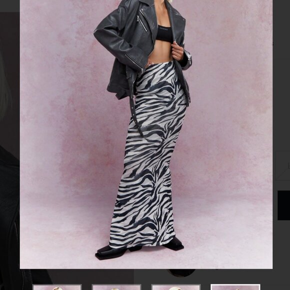 Missguided UK Size 12 Black Aviator Zippered Biker Faux Jacket New - Picture 13 of 13